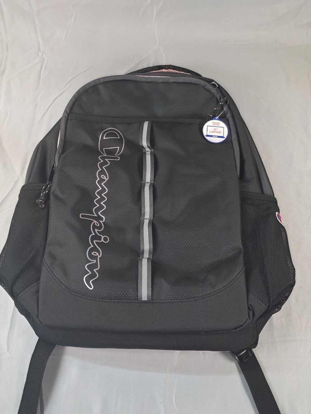 Champion Black And Pink Backpack with Gray Accent